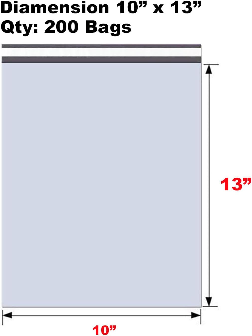 iMBAPrice 200 10x13 White Poly MAILERS ENVELOPES Bags 10x13 (Total 200 Bags)