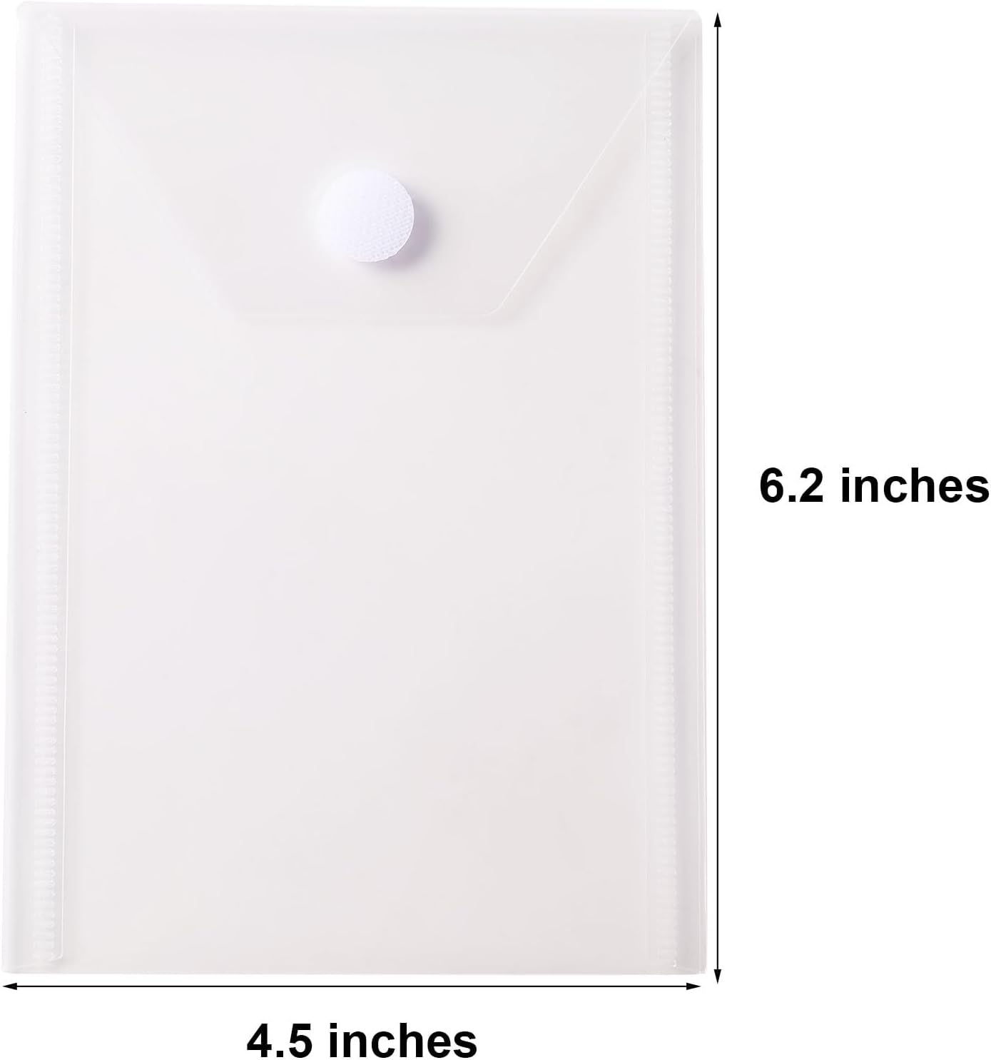 6''x4'' Vertical Plastic Envelopes Hook Loop Closure Coupon Receipt Storage Holder 40 Pack