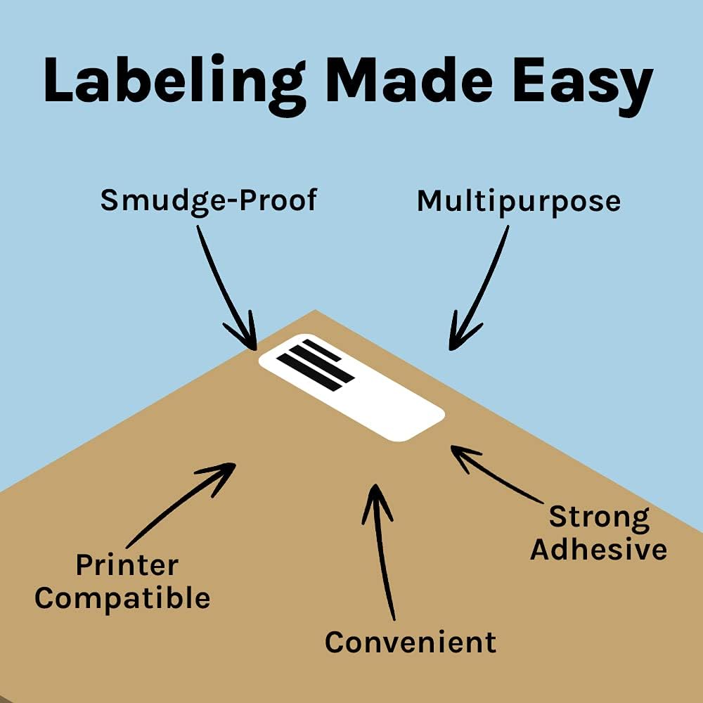 Premium Label Supply White Address Sticker Labels – 2.625" x 1" – Laser/Inkjet Compatible – (30 per Sheet), 500 Sheets - 15,000 Total Adhesive FBA Labels