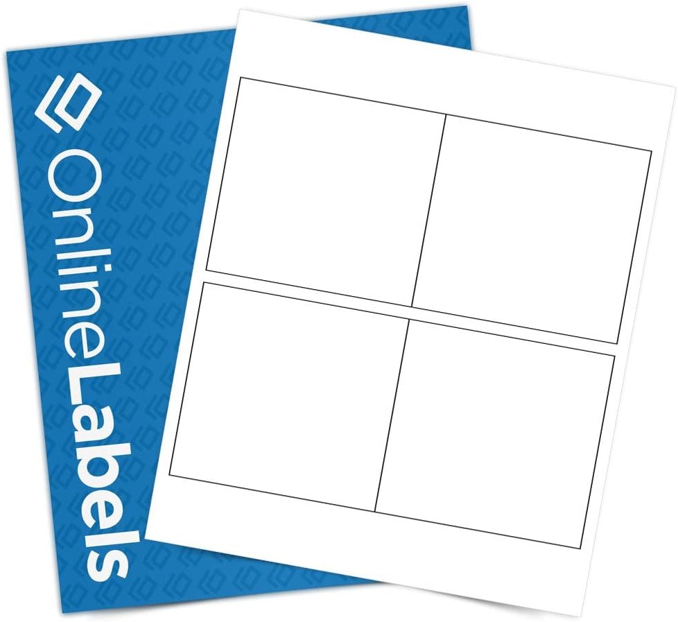 4 x 4 Square Label - Pack of 1,000 Labels, 250 Sheets - Inkjet/Laser Printer - Online Labels