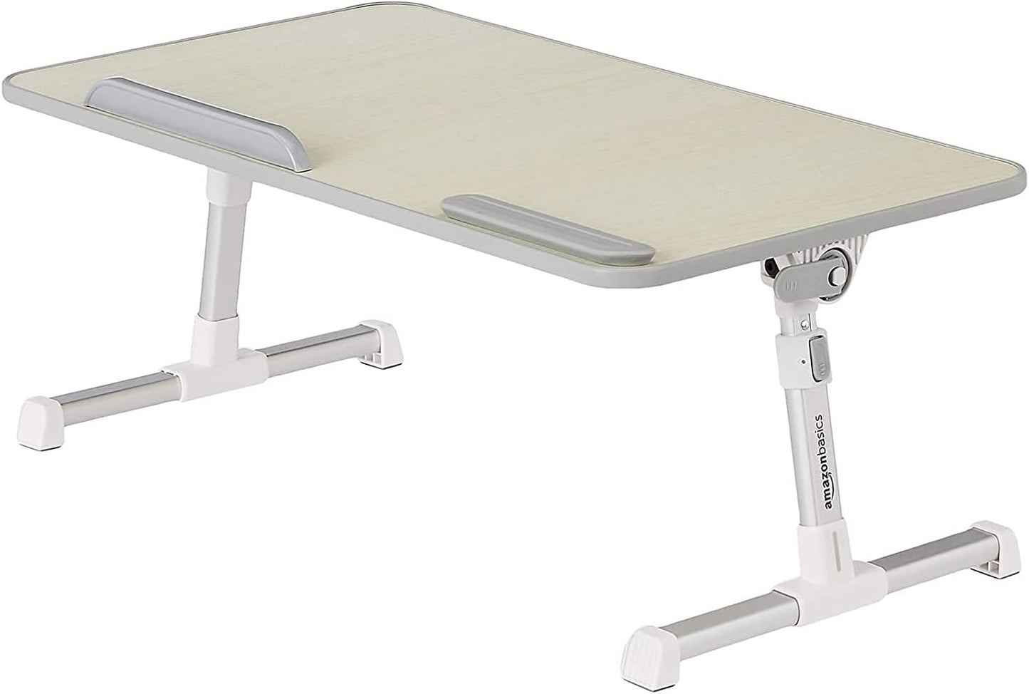 Amazon Basics Adjustable Tray Table Lap Desk Fits up to 17-Inch Laptop, Large, 13"x24", Cream