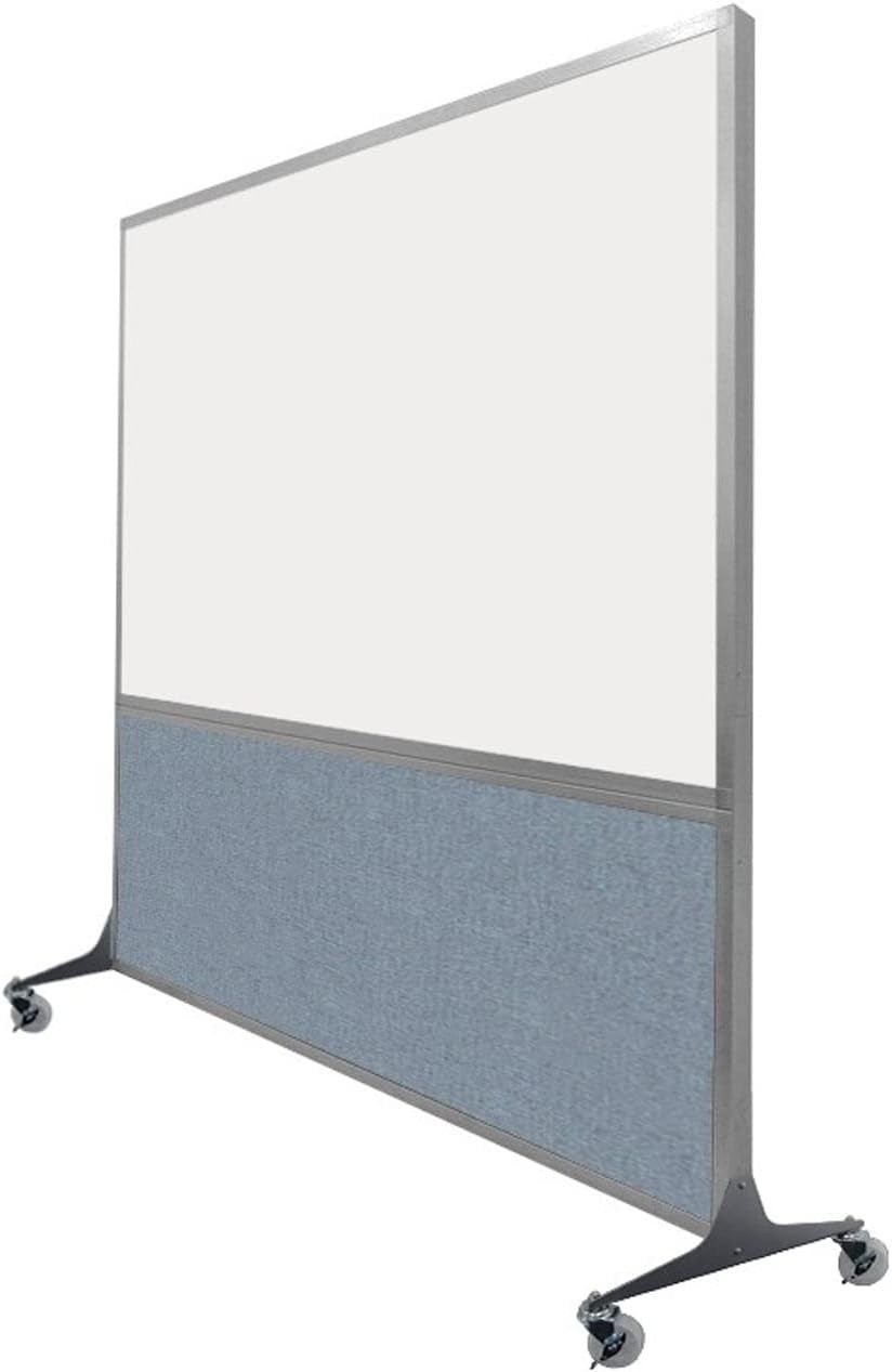 DivideWrite Mobile Whiteboard | Double Sided Dry Erase Board | Portable Office Cubicle Partition | Display for Classrooms, Conference Rooms, Meeting Areas and More | Royal Blue 4' Wide X 6' Tall