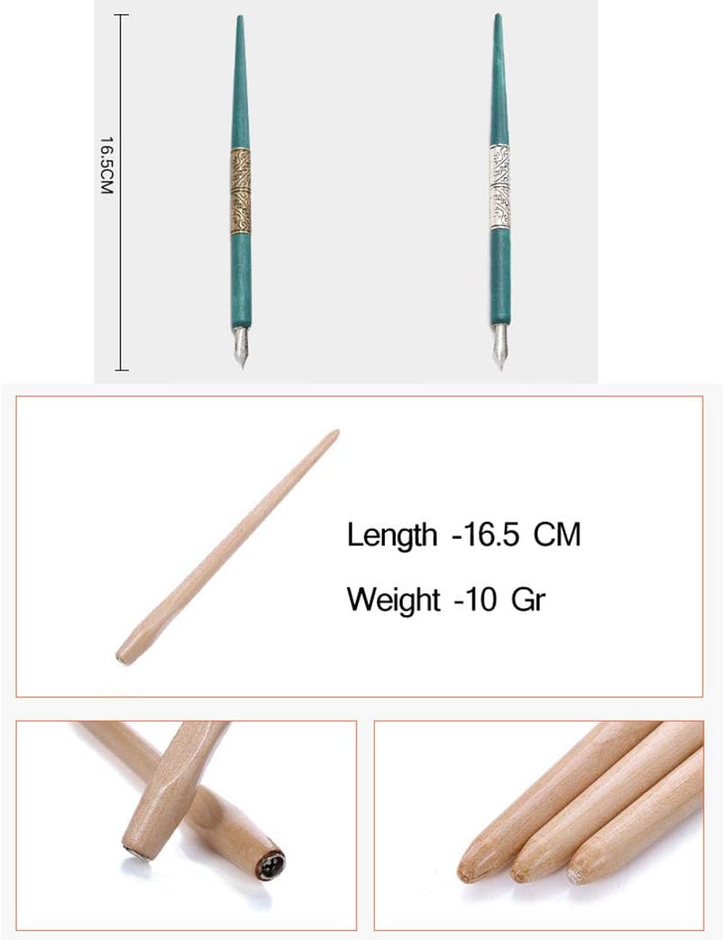 Professional Manga Gothic Pen Dip Pen Calligraphy Drawing Pen Kit, 7 Pen Holders Handles, 12 Nibs (7 Fountain Pen Nib, 5 Flat Nib) - 7 Pcs C