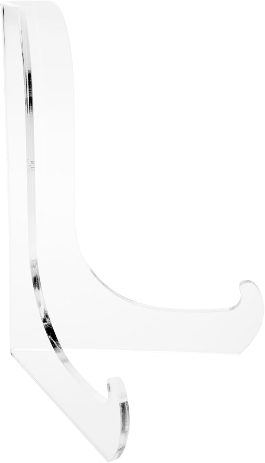 Plymor Clear Acrylic 60-Degree Angle Easel With Shallow Support Ledges, 7.5" H x 5.75" W x 4.75" D (3 Pack)