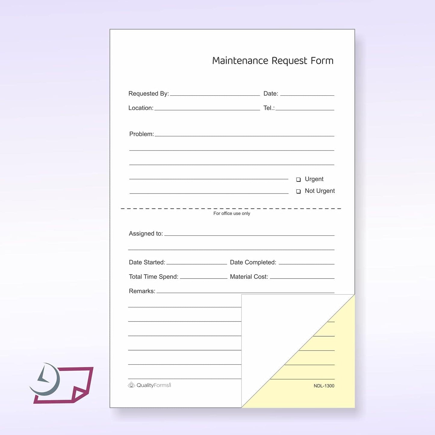 NextDayLabels - 5-1/2" x 8-1/2" NCR Carbonless Maintenance Request Forms (2 Part, 500 Sets)