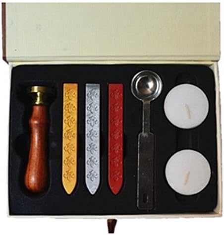 Customizable Personalized Custom Monogram Logo Picture Wax Seal Stamp Sealing Wax Sticks Spoon Box Set Invitations Package Seal Wax Seal Sealing Stamp Melting Spoon Set