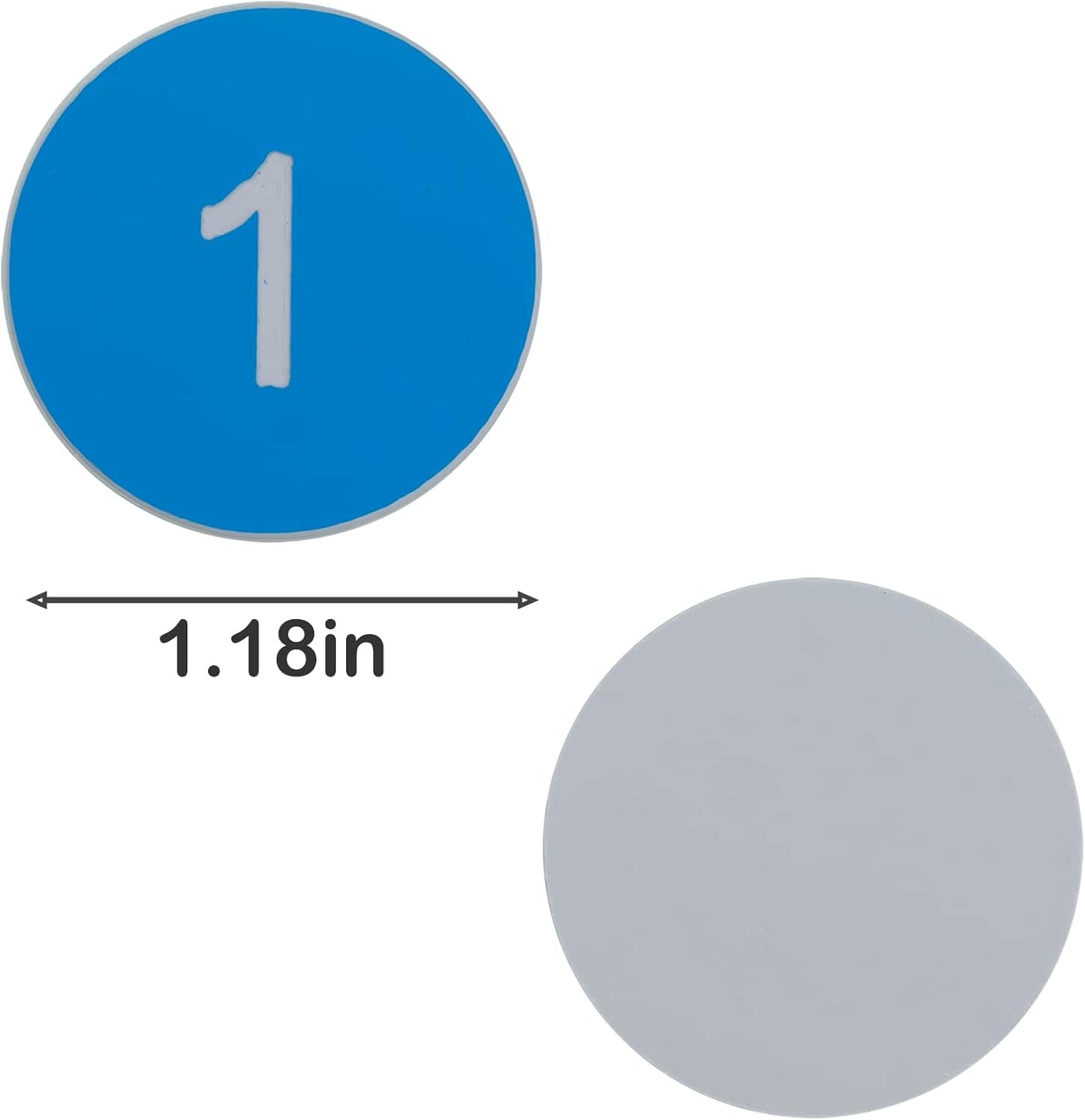 StayMax Plastic Number Tags Engraved Numbered Tags Without Hole (1-50, Lightblue)