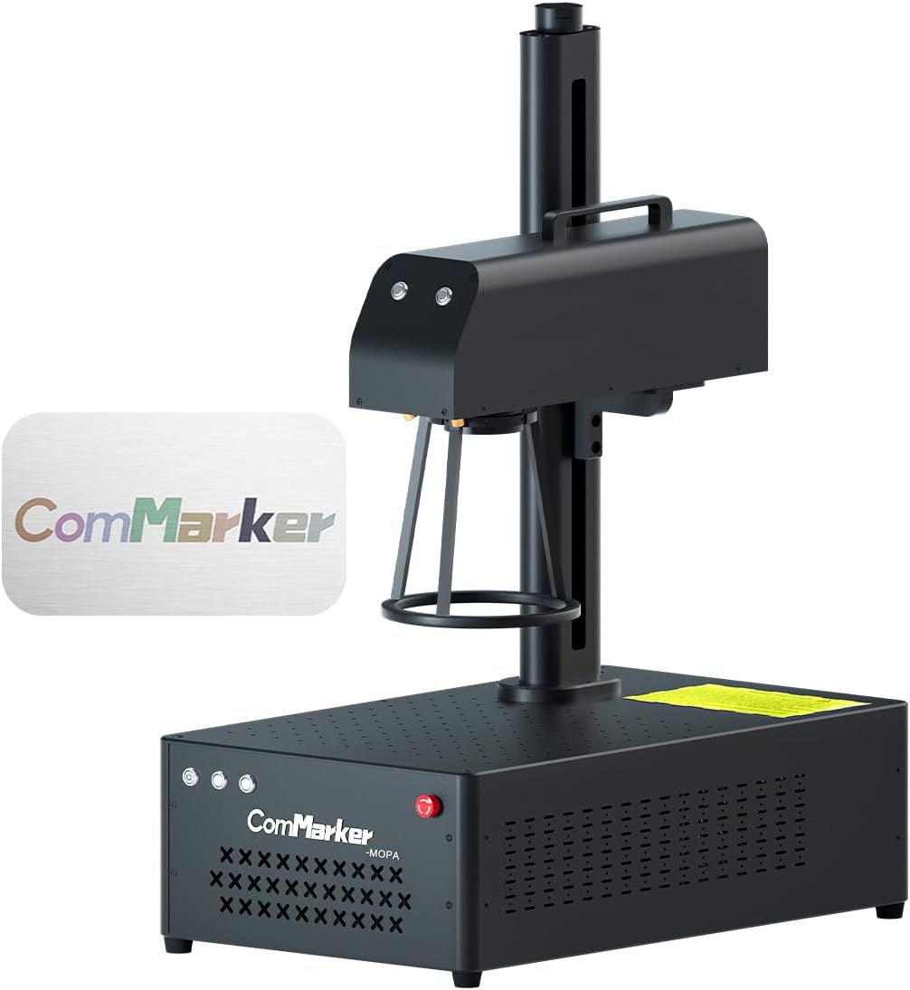 ComMarker B4 20W JPT Mopa Fiber Laser Engraving Machine,Support Lightburn Laser Engraver with 2Lens and L Protective Shield,2in1 Desktop Handheld Color Marking Machine for Stainless Steel,Ring,Tumbler