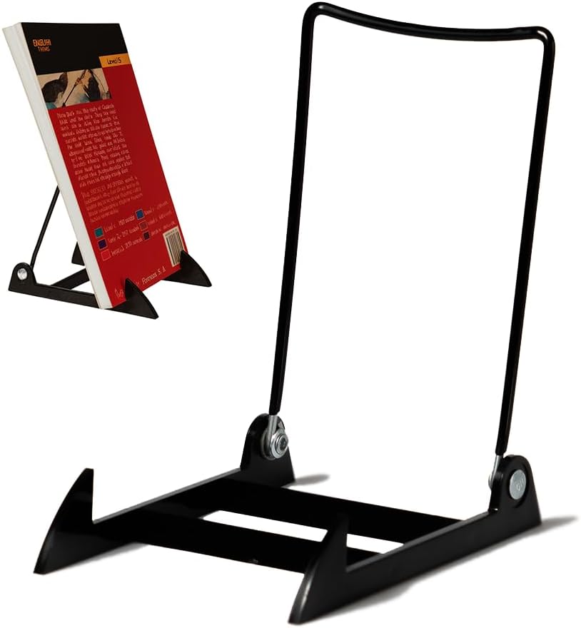 KINGDOM SOLUTIONS MADE IN USA 12-pack Sturdy & Durable Adjustable Black Acrylic Easels to Display Unnoticeably Plates, Art, Pictures & More - Unique on the Market