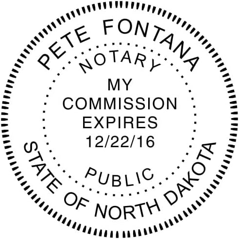 North Dakota Round Notary Stamp | Official State Notary Stamp | Official Seals | Meets State Specifications (North Dakota, Round Stamp)