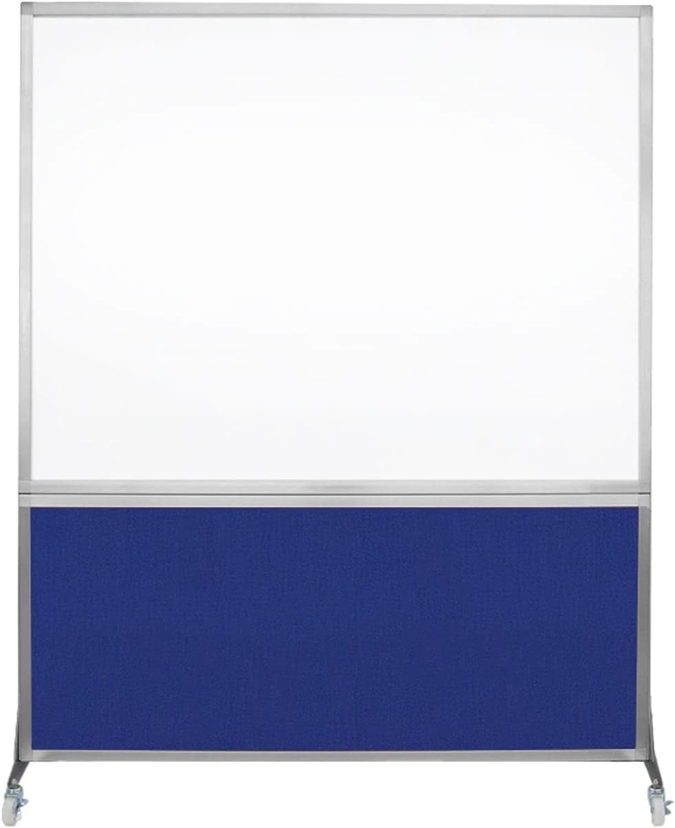 DivideWrite Mobile Whiteboard | Double Sided Dry Erase Board | Portable Office Cubicle Partition | Display for Classrooms, Conference Rooms, Meeting Areas and More | Royal Blue 5' Wide X 6' Tall