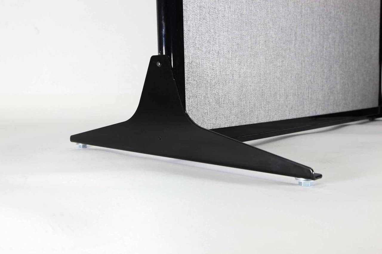Versare Office Workstation Screen | Portable Wall Divider | Modern Cubicle | Freestanding Privacy Screen | Flexible Work Space | 2 Panels | 66" Wide x 70" Tall Black SoundSorb Panels with Window