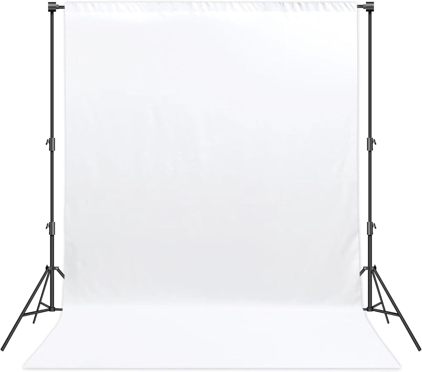 8 x 12 FT White Backdrop - Premium Polyester for Video Streaming, Portrait Photoshoot, Wall Mounted, Parties and Small Events