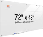 MaxGear Glass Whiteboard Wall Mounted, Frameless Magnetic Dry Erase Board by MaxGear