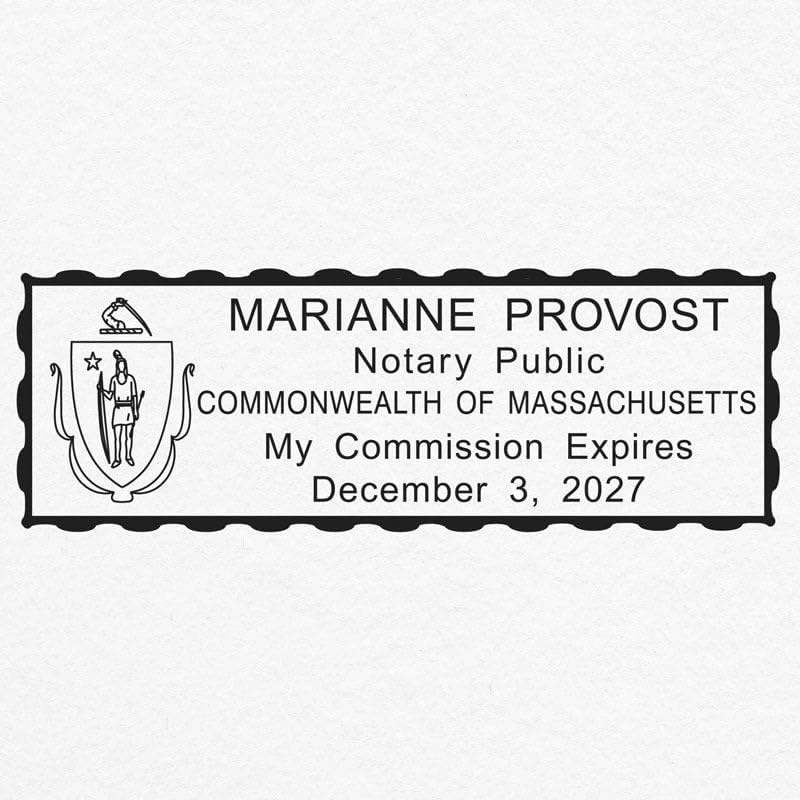 Massachusetts Rectangular Notary Stamp | Official State Notary Stamp | Official Seals | Meets State Specifications (Massachusetts, Rectangular Stamp)