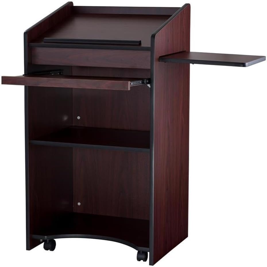 Pemberly Row Modern Wood Aristocrat Non-Sound Lectern in Mahogany