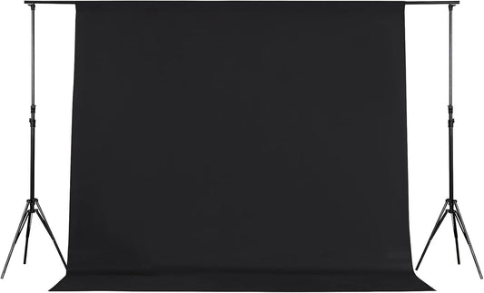 Joccun 6X9FT Black Backdrop Background for Photography,Polyester Backdrop Curtain Background Screen for Photography,Photoshoot,Video Recording,Studio(6X9ft,Black)