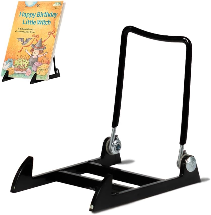 KINGDOM SOLUTIONS MADE IN USA 2-pack Sturdy & Durable Adjustable Black Acrylic Easels to Display Unnoticeably Plates, Art, Pictures & More - Unique on the Market