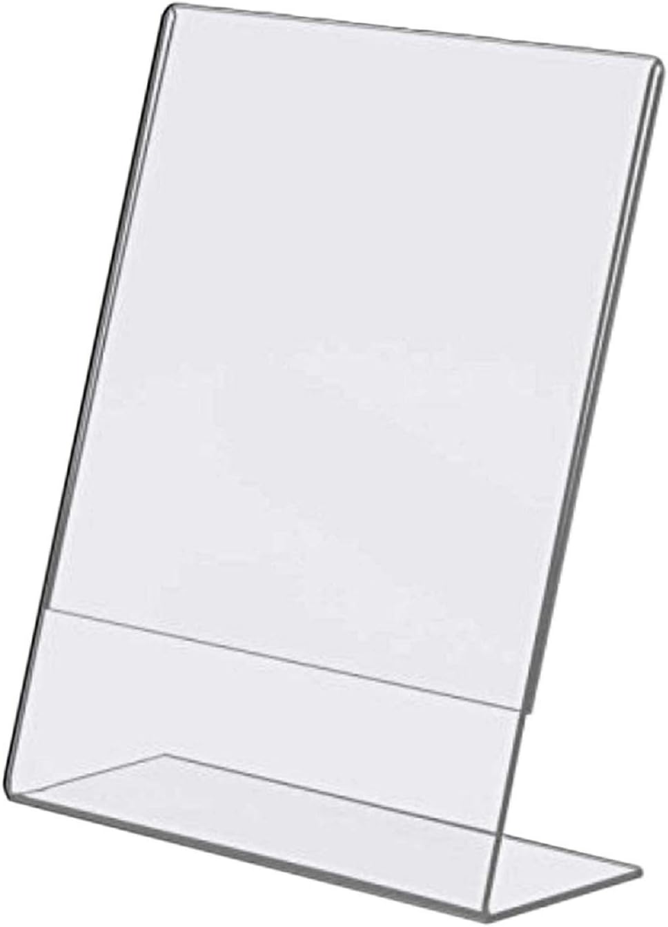 Dazzling Displays Clear Acrylic Slanted Sign Holder 8.5 x 11 - Clear Slanted Picture Frame - Premium Acrylic Sign Holder for Office, Retail, Tradeshow and Home Use (25-Pack)