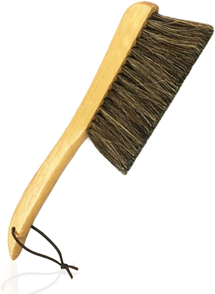 Counter Brush for Furniture Patio Woodworking Drafting Cleaning, Wooden Handle with Horsehair Bristle Bench Brushes, 13 Inches Hand Broom