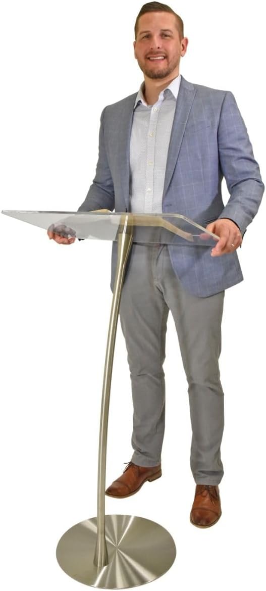 Arc 1 Stainless Steel and Acrylic Podium, Pulpit or Lectern - Kingdom by Procson
