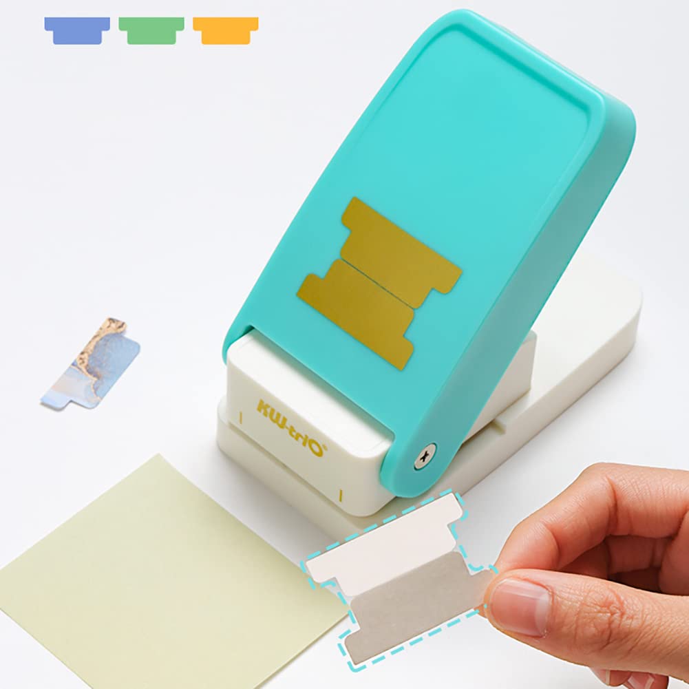 Tab Punch DIY Index Tabs Puncher Tag Punch Paper Punch for Scrapbooking, Journaling Tabs, Bible Tabs, Book Tabs, Planner Inserts and More Projects (Tab Punch), Cyan
