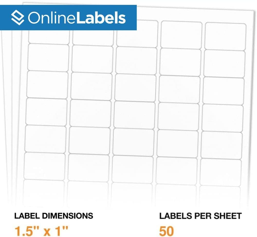 1.5 x 1 Rectangle Barcode Labels - Pack of 25,000 Labels, 500 Sheets - Inkjet/Laser Printer - Online Labels