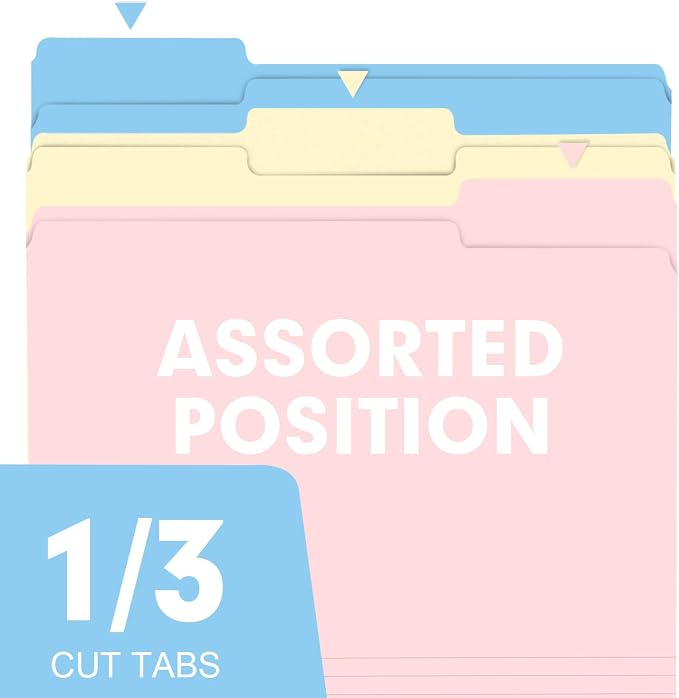 File Folder, RAZCC 250 Pack Colored File Folders, 1/3 Cut Tab File Folder - Image 5