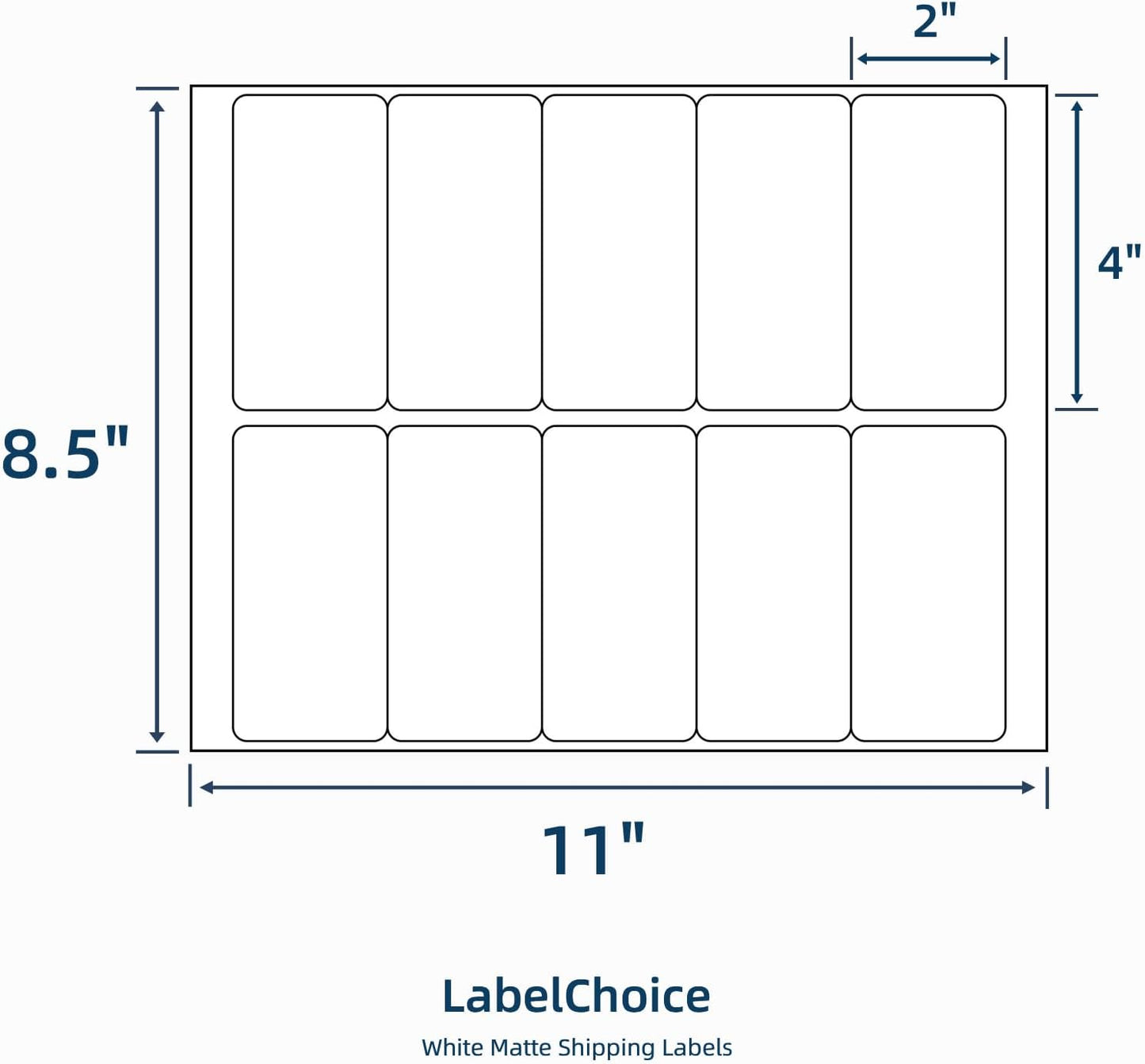 100 Sheets 1000 Pcs 2”x4” 10 Up Shipping Address Labels Compatible with Laser and Inkjet Printers, 2x4 10 Per Page Strong Adhesive Internet Mailing Shipping Labels