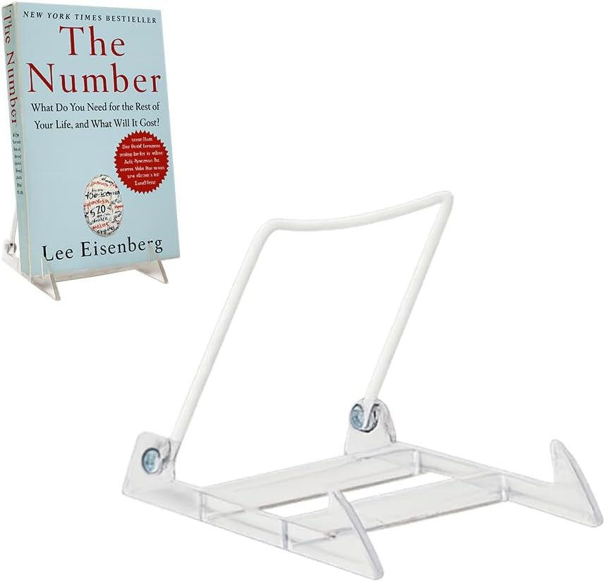 KINGDOM SOLUTIONS MADE IN USA 2-pack Sturdy & Durable Adjustable Acrylic Easels to Display Unnoticeably Plates, Art, Pictures & More - Unique on the Market