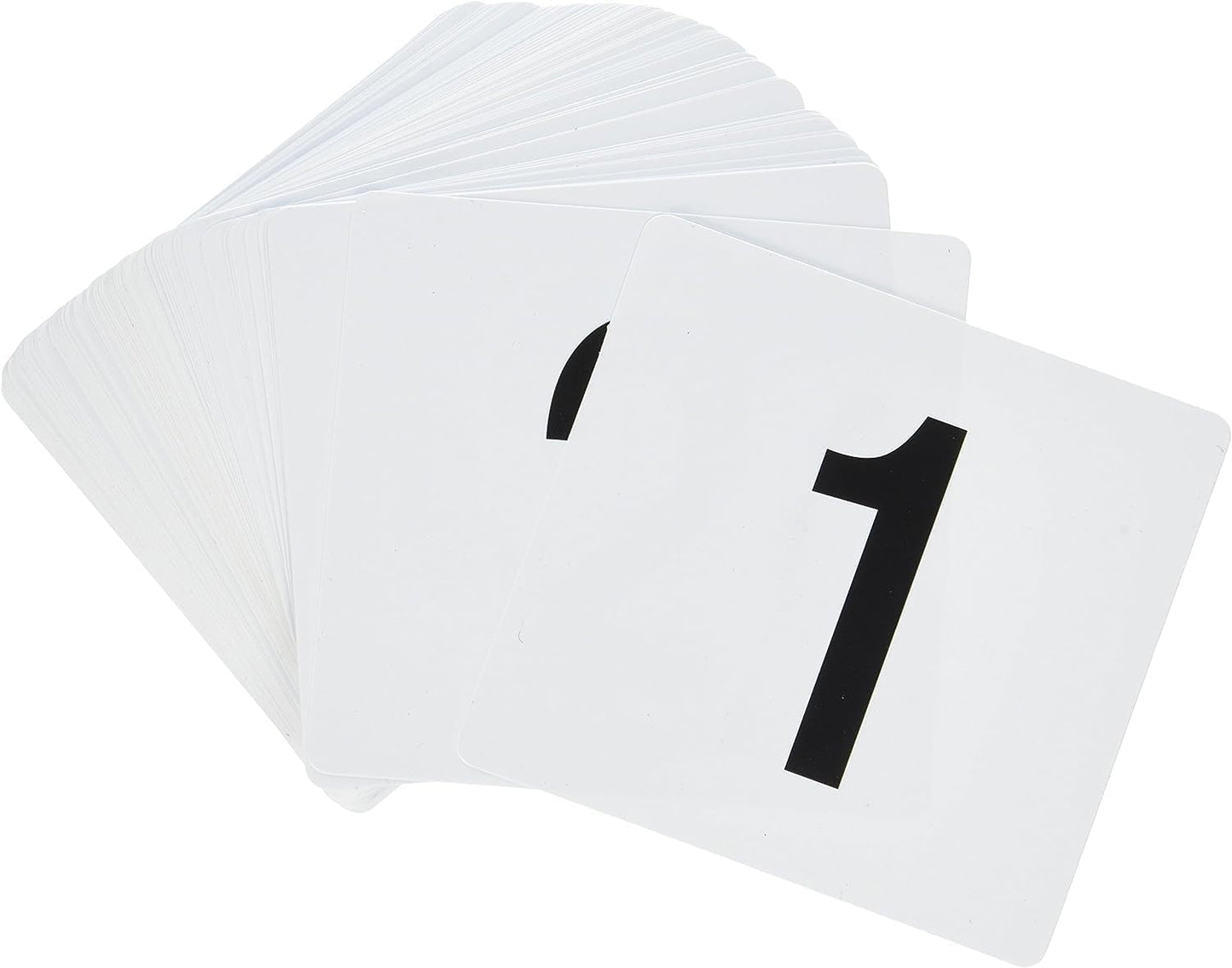 New Star Foodservice 23053 1-100 Double Sided Table Numbers, 4" x 4" Inch, White