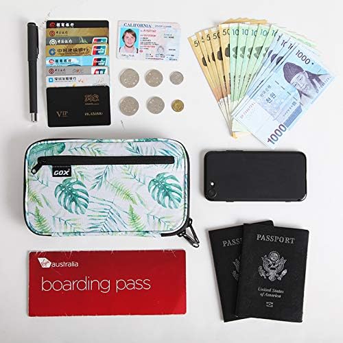 Neck Wallet RFID Blocking Family Passport Holder Organizer Case Travel Pouch (Forest)