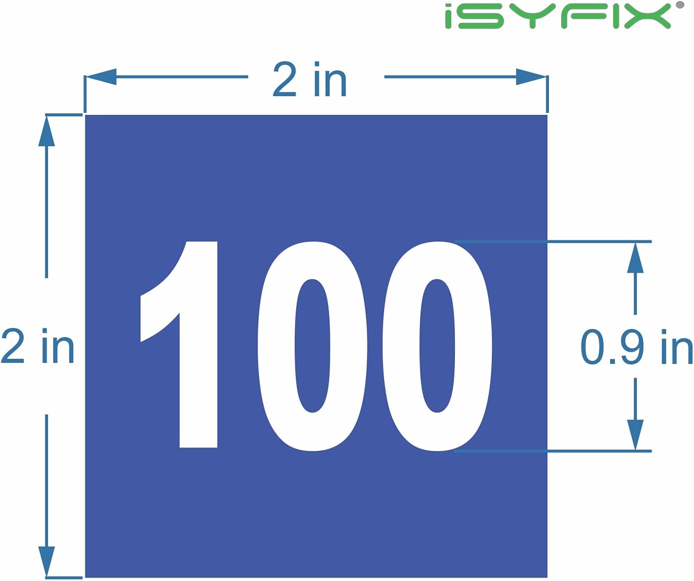 iSYFIX Blue Consecutive Number Stickers – 1 to 100, 2-inch, 1 Set – Vinyl Self Adhesive Premium Decal, Ideal for Inventory, Storage, Organizing, Boxes, Bins, Toolbox, Lockers & More, Indoor/Outdoor