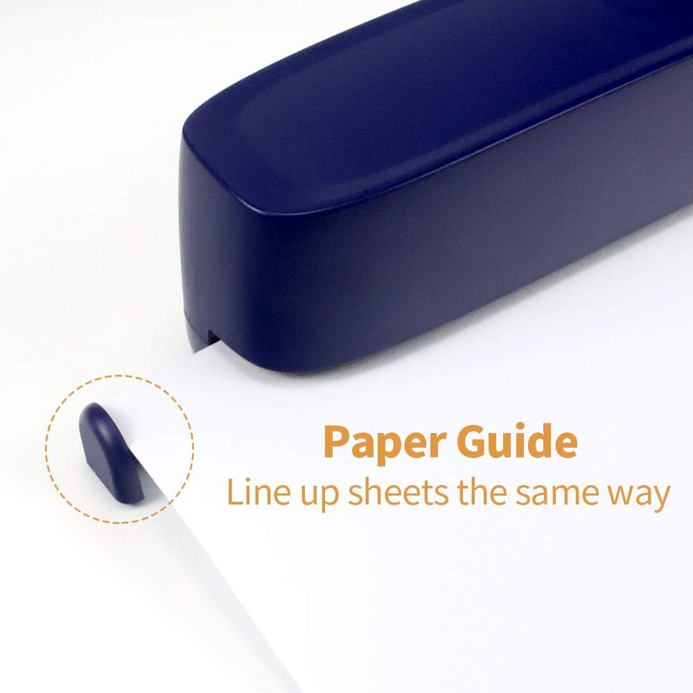 AFMAT Electric 3 Hole Punch, 3 Hole Punch Heavy Duty, 20-Sheet Punch Capacity, AC or Battery Operated, Effortless Punching, Long Lasting Paper Puncher for Office School Studio, Blue, Model: HP07