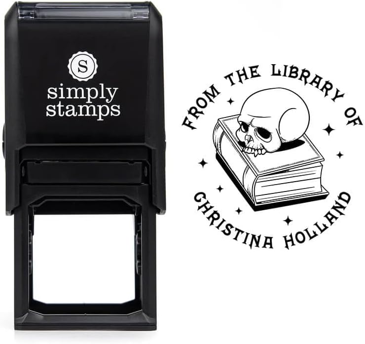 from The Library of Embossers & Stamps for Fantasy Book Readers | Custom Embosser | Custom Stamp | Ex Libris | Elevate Your Fantasy Collection of Stories and Novels (Design 15, Self-Inking Stamp)