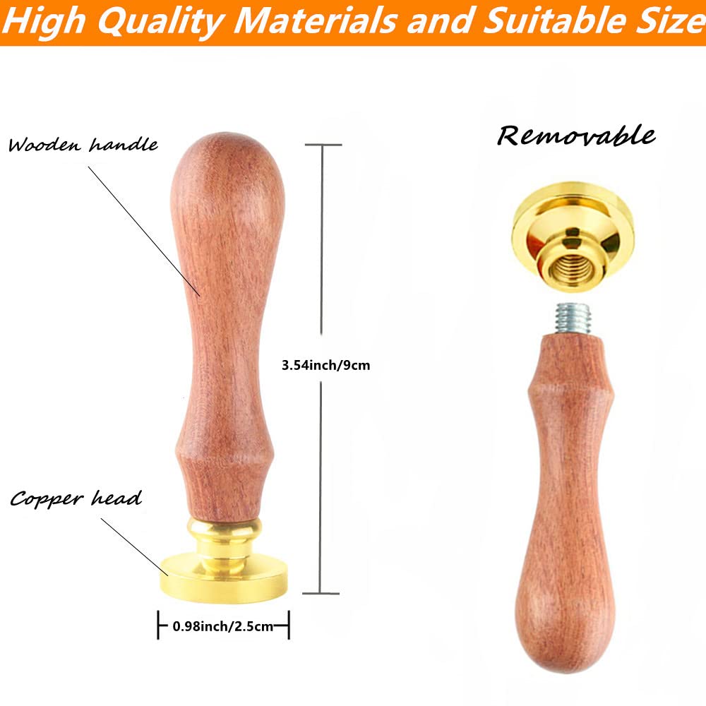Wax Seal Stamp With Removable Brass Head Wooden Handle - Flamingo Design for Envelope Sealing