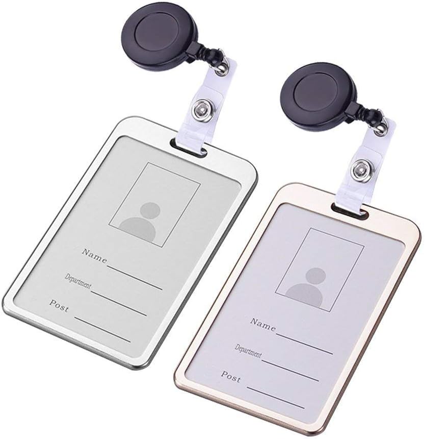 JANYUN 100 Pcs Black Badge Reels Retractable Badges Holder for ID Card Keychain Whistles Lanyards for School Office