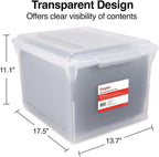 STAPLES Store & Slide Plastic File Box Latching, Letter/Legal Size - Image 9