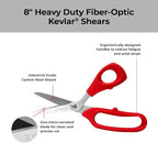 VAMPLIERS 8" Fiber Optic Kevlar Scissors Industrial Grade Carbon Steel Shears - Image 2