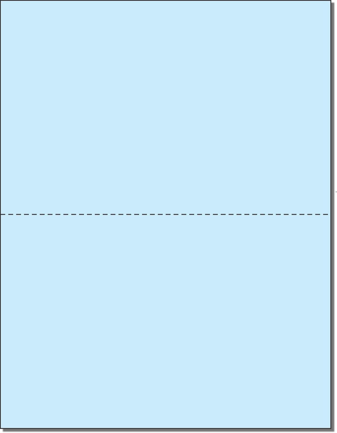 NextDayLabels - Pack of 500 Sheets, 8-1/2 x 11" Letter Size Perforated Paper (Blue, Perf @ 5-1/2")