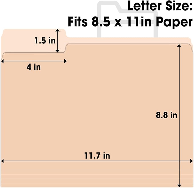 240 Pack File Folders, 1/3 Cut Tab Colored File Folders Letter Size 8.5 x 11 - Image 3