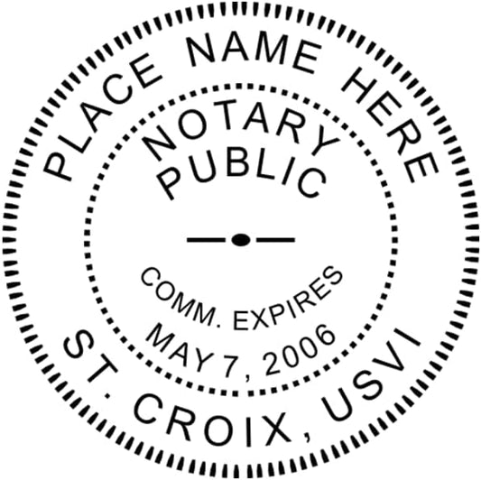 U.S. Virgin Islands Round Notary Stamp | Official State Notary Stamp | Official Seals | Meets State Specifications (Virgin Islands, Round Stamp)
