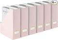 BLU MONACO | Cardboard Magazine File Holder Set of 6 Pink | Vertical Magazine by Blu_Monaco