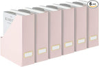 BLU MONACO | Cardboard Magazine File Holder Set of 6 Pink | Vertical Magazine by Blu_Monaco