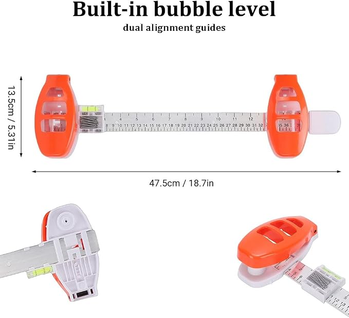 Picture Hanging Tool with Level – Magnetic Alignment Ruler - Image 2
