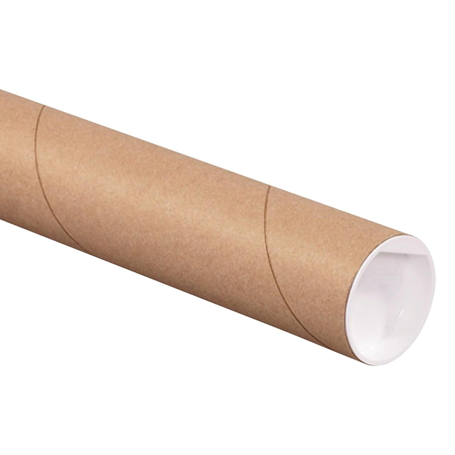 AVIDITI Cardboard Tubes with Caps, 20"L x 2"W x 2"H, Pack of 50 | Poster Tube for Mailing and Storage of Blueprints, Artwork, Crafts, Long Art Holder, 20 inches
