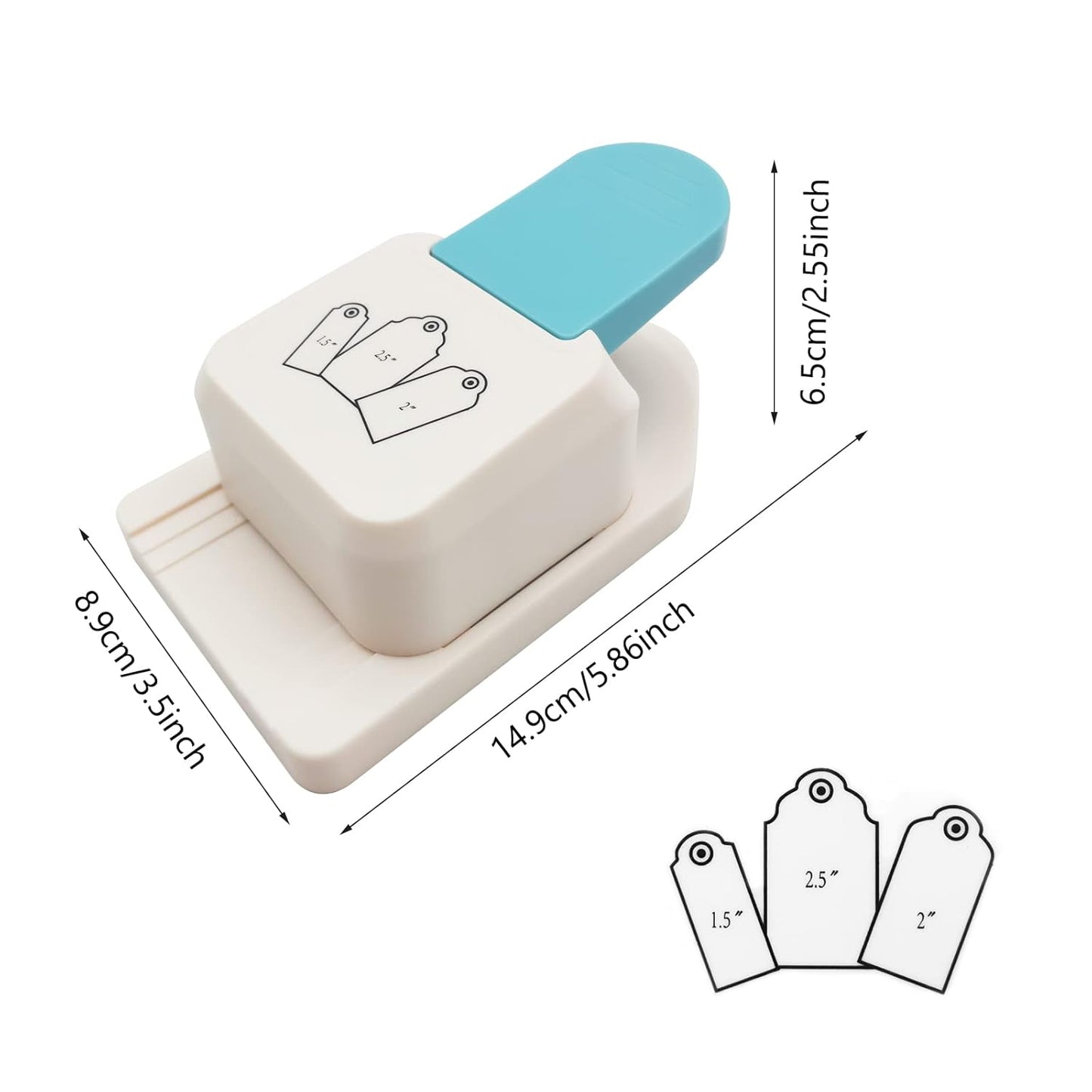 3 in 1 Craft Tag Punch, 1.5/2/2.5 Inch Gift Tag Paper Punches for DIY Projects, Card Making, Scrapbooking, Craft, Perfurador, DIY Puncher