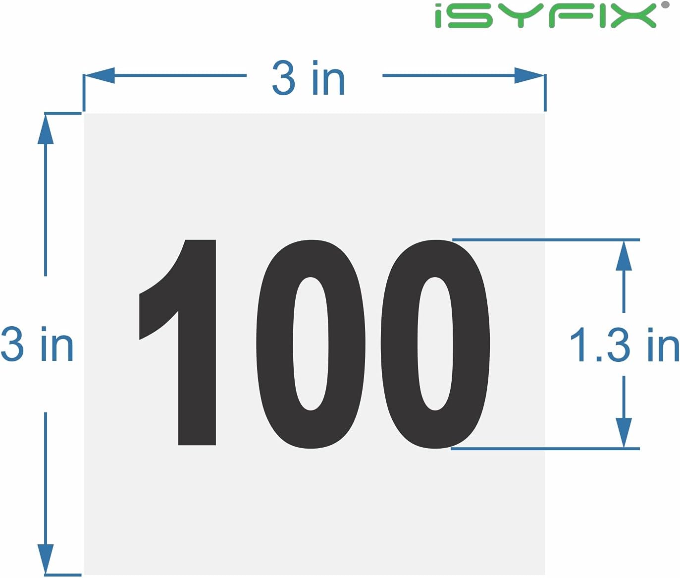 iSYFIX White Consecutive Number Stickers – 1 to 100, 3-inch, 1 Set – Vinyl Self Adhesive Premium Decal, Ideal for Inventory, Storage, Organizing, Boxes, Bins, Toolbox, Lockers & More, Indoor/Outdoor