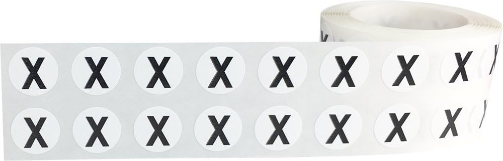 Letter X Inventory Labels .5 Inch Round Circle Dots 1,000 Adhesive Stickers