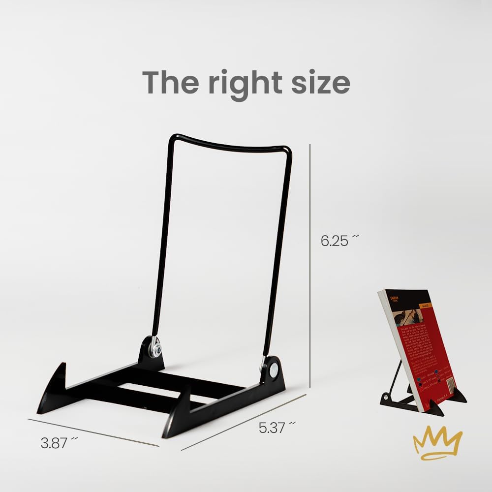 KINGDOM SOLUTIONS MADE IN USA 12-pack Sturdy & Durable Adjustable Black Acrylic Easels to Display Unnoticeably Plates, Art, Pictures & More - Unique on the Market
